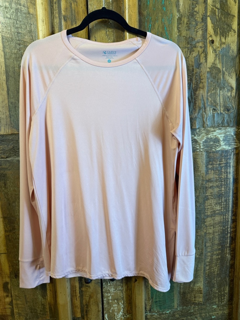 Carve Designs Women's Long Sleeve Crew Tee - Pale Pink